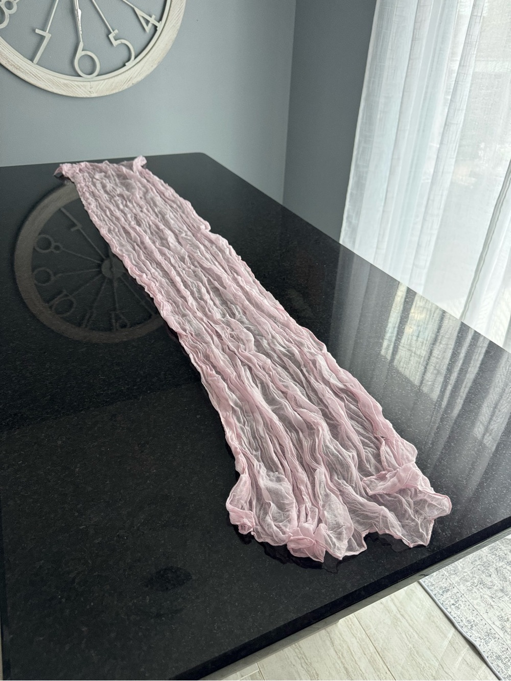 Pink Cheesecloth Table Runner